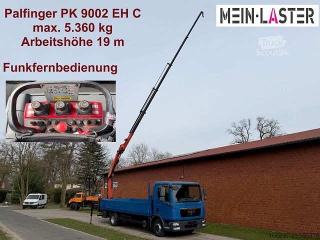 Truck mounted crane MAN TGL 12.220 PK 9002 EH-C 19 m Funk