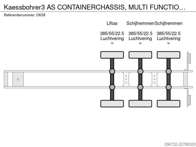 Konténerszállítás Kässbohrer 3 AS CONTAINERCHASSIS, MULTI FUNCTIONAL ALL CON...