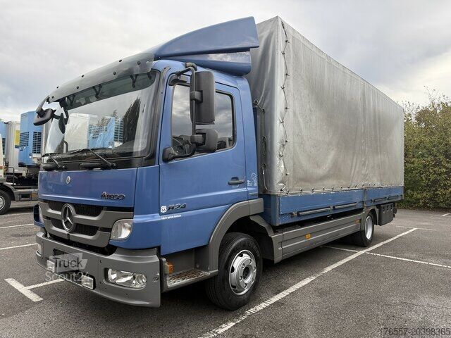 Gardinsided kassevogn Mercedes-Benz Atego 824 L Pritschenwagen Scheckheftgepflegt