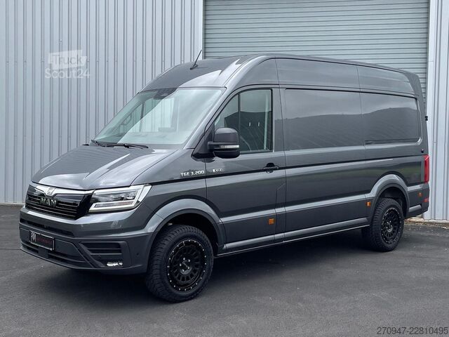 Høy tak varebil MAN TGE 3.200 L3H3 Kasten 4x4 CAMPER HL DREHSITZ AHK