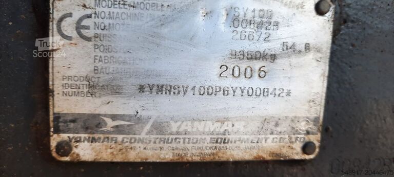 Mini escavatore Yanmar SV 100 Bagger Deutsche Maschine 1-Hand