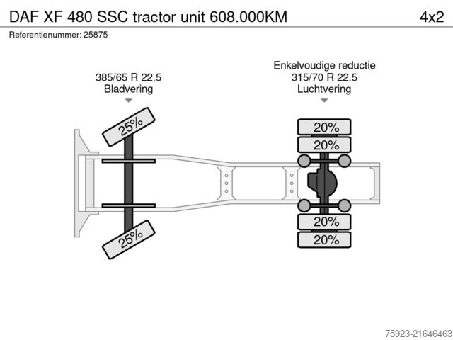 Standard-SZM DAF XF 480 SSC tractor unit 608.000KM