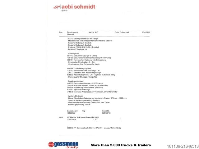 Veegmachine Aebi Schmidt Flexigo 150, Knicklenkung, 40km/h,