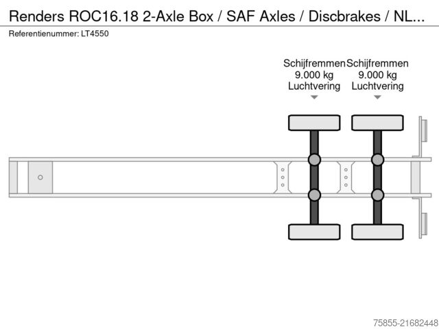 Valiză Renders ROC16.18 2-Axle Box / SAF Axles / Discbrakes / ...