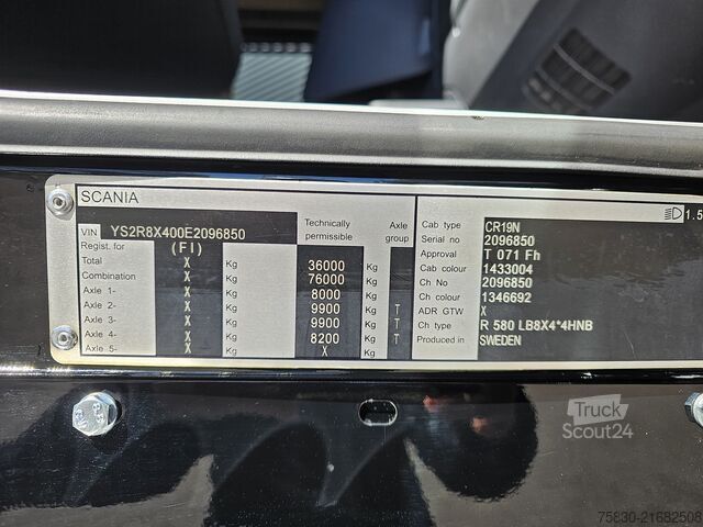 Systém ramene s hákem Scania T580 8x4*4 / TORPEDO / HOOKLIFT / ABROLKIPPER