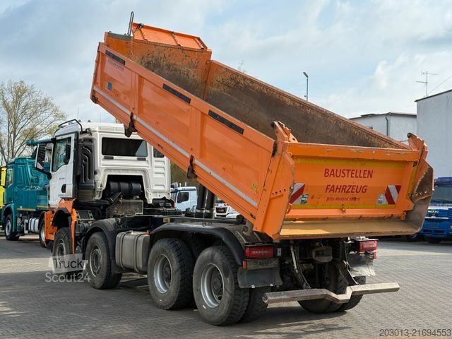 Three-sided tipper truck MAN TGS 35.510 8x4 BB Kipper Meiller Bordmatic *AHK