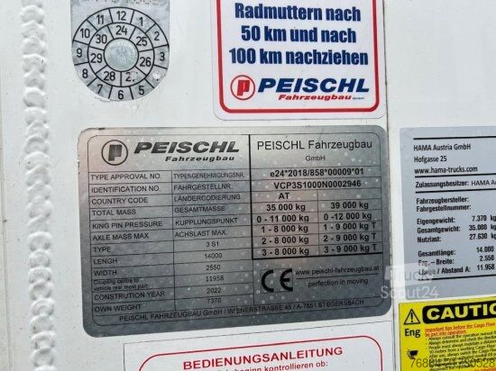 Puspriekabė su judančiomis grindimis  PEISCHL 3ESPOS, SCHUBBODEN,  SAF-ACHSEN, FUNK, LIFTACHSE, 10MM BODEN