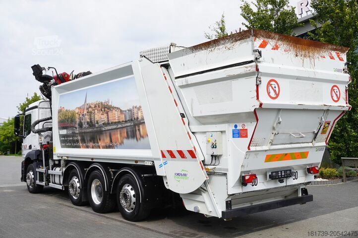 Camion de gunoi Mercedes-Benz Antos 3240 8x2 / Tajfun 5T crane / Farid