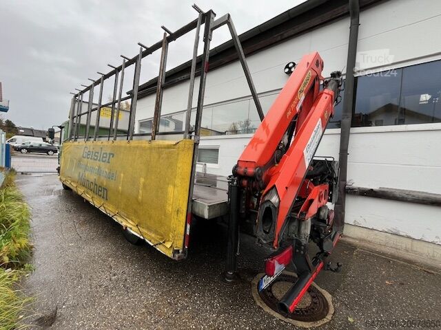 Camión para transporte de vidrio con bastidor y grúa MAN TGL 12.250