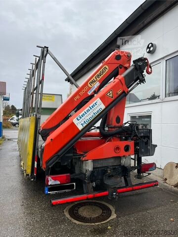 Camión para transporte de vidrio con bastidor y grúa MAN TGL 12.250