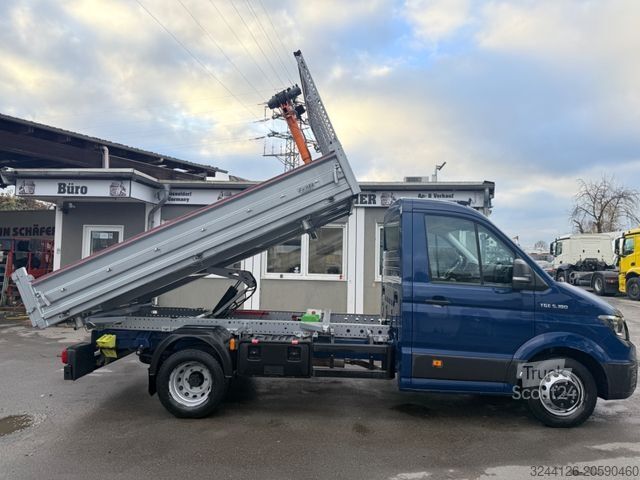 Driezijdige kipper bestelwagen MAN TGE 5.180/Kipper-3-Seiten-Stahl/+Kran/23TKM/AHK