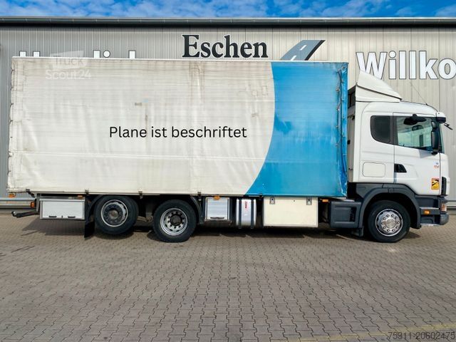 Samochód ciężarowy z plandeką typu platforma SCANIA 114 G 340 / 6x2 BL| *Liftachse*Retarder*2xAHK*AC