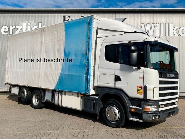 Samochód ciężarowy z plandeką typu platforma SCANIA 114 G 340 / 6x2 BL| *Liftachse*Retarder*2xAHK*AC