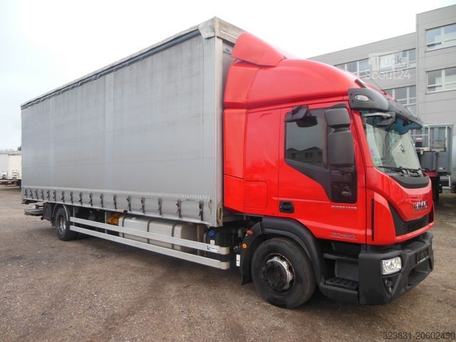 Camion cu platformă și prelată IVECO EUROCARGO ML 160E28, 21 PALETTEN, LBW