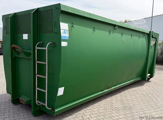 Κοντέινερ γάντζου A1 Container -GEBRAUCHT- ECOLINE 35 m³ - hydraulische Pendelklappe - RAL 6002 Laubgrün - Abrollcontainer