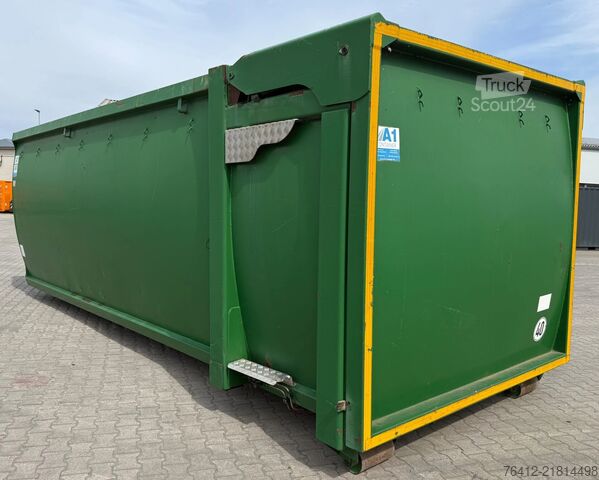 Κοντέινερ γάντζου A1 Container -GEBRAUCHT- ECOLINE 35 m³ - hydraulische Pendelklappe - RAL 6002 Laubgrün - Abrollcontainer