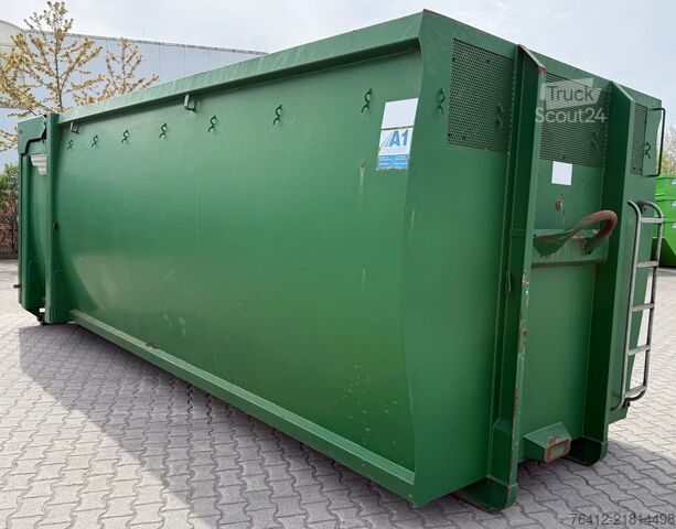 Κοντέινερ γάντζου A1 Container -GEBRAUCHT- ECOLINE 35 m³ - hydraulische Pendelklappe - RAL 6002 Laubgrün - Abrollcontainer