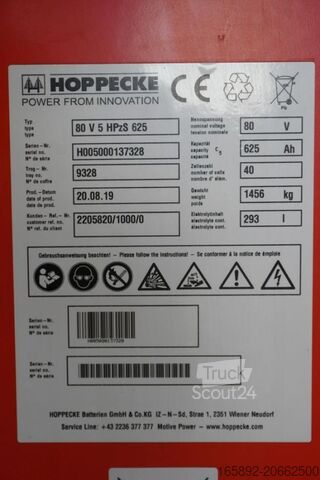 Trukkien akku HOPPECKE 80 Volt 5 PzS 625 Ah