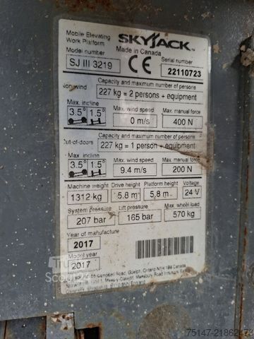 Platformă de lucru Skyjack SJ III 3219 elektr. Hebebühne AH 7,80 m