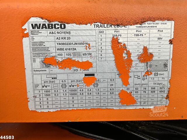 Transport af containere Noyens 2-assige containeraanhangwagen