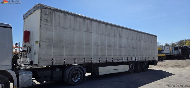 Åpen semitrailer med presenning Krone SD Palettenkasten 2xLiftachse Scheibenbremse XL Edscha