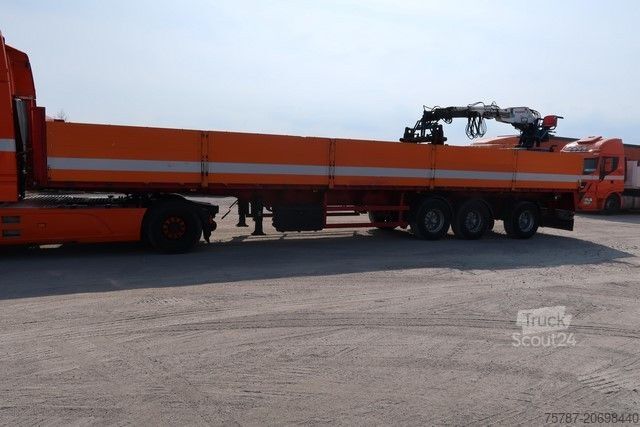 Remorque semi-ouverte RENDERS Baustoffpritsche Rollkran Kennis 14 aus 2010