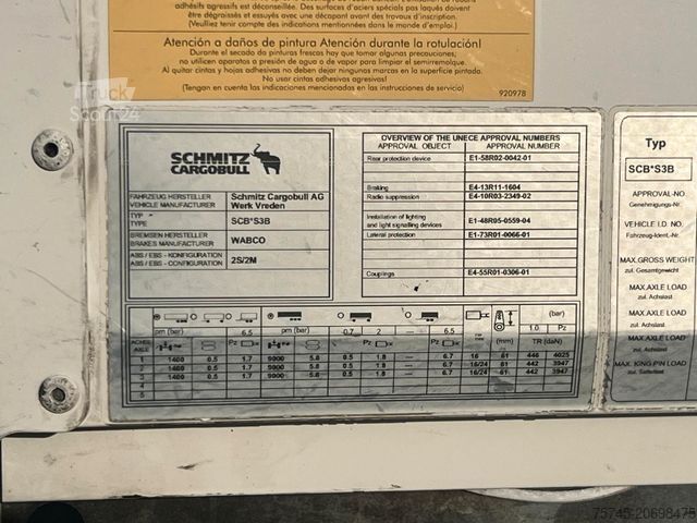Skapsemihenger SCHMITZ CARGOBULL SCB S3B SKO24/L * LIFT * ALCOA * 1.HAND *