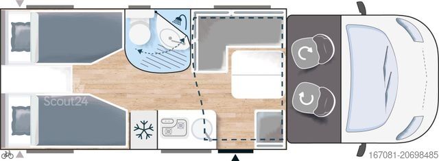 Semi-integrated camper CHALLENGER Graphite 287 GA Verkauf im Kundenauftrag