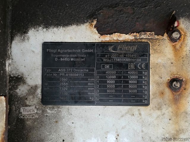 Kippers oplegger KÄSSBOHRER ASS 372 Schwergut /  mit Abschiebetec. / Asphalt