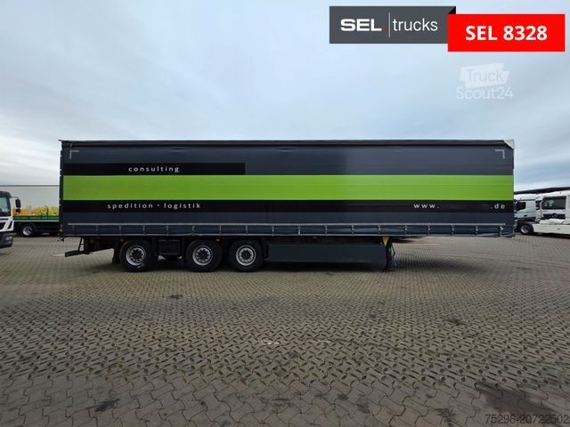 Open semitrailer with tarp SCHMITZ CARGOBULL SCS 24 / Staplerhalter. / Palettenk. / Lenkachse