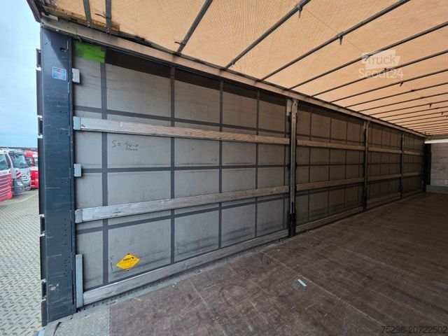 Open semitrailer with tarp SCHMITZ CARGOBULL SCS 24 / Staplerhalter. / Palettenk. / Lenkachse