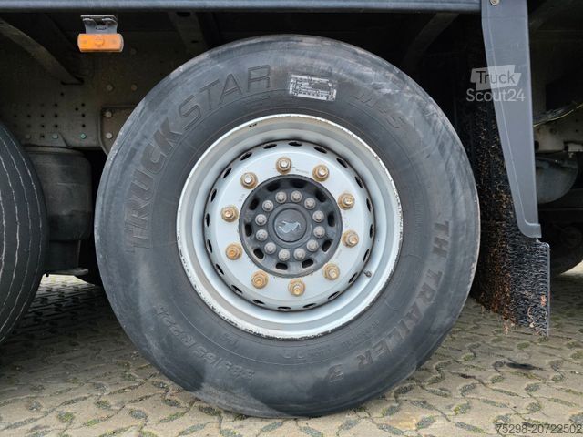 Open semitrailer with tarp SCHMITZ CARGOBULL SCS 24 / Staplerhalter. / Palettenk. / Lenkachse