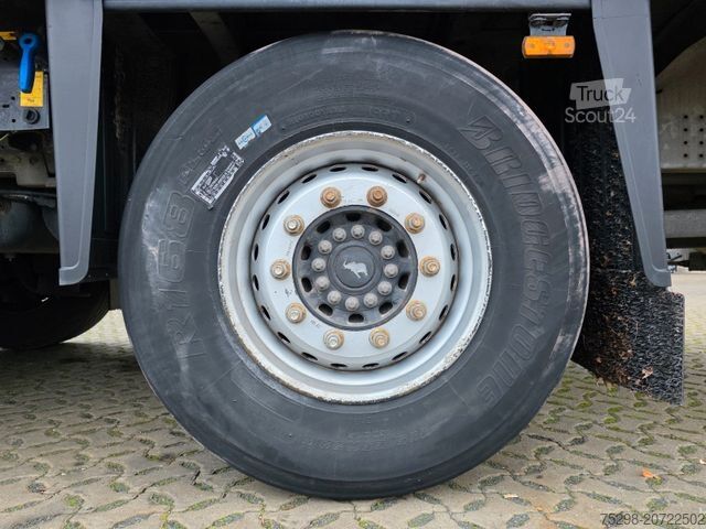 Open semitrailer with tarp SCHMITZ CARGOBULL SCS 24 / Staplerhalter. / Palettenk. / Lenkachse