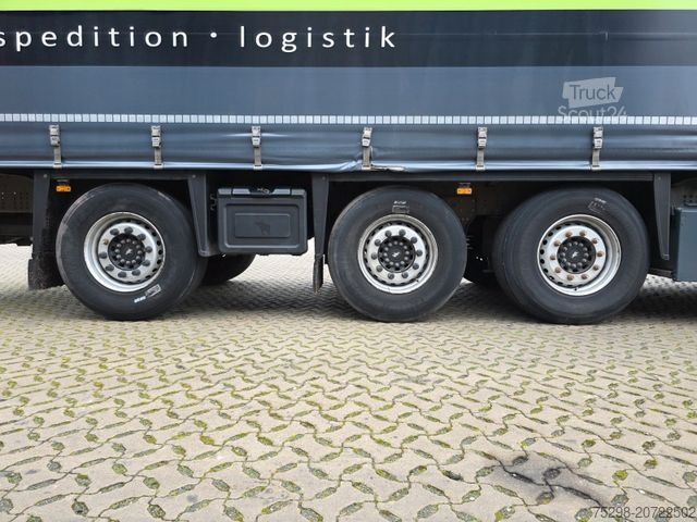 Open semitrailer with tarp SCHMITZ CARGOBULL SCS 24 / Staplerhalter. / Palettenk. / Lenkachse