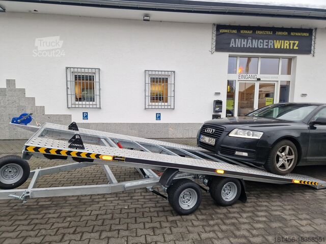 Autotransporter Anhänger trailershop ankippbar 450x206cm 2700kg Winde LED