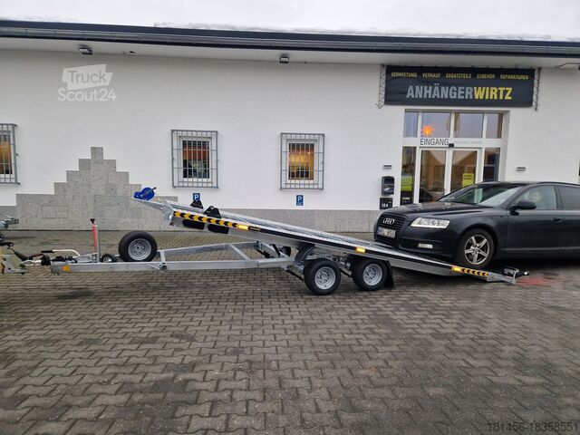 Autotransporter Anhänger trailershop ankippbar 450x206cm 2700kg Winde LED