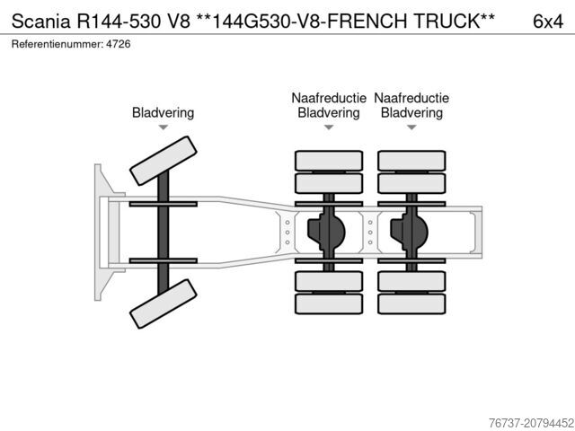 Smagā slodze Scania R144-530 V8 **144G530-V8-FRENCH TRUCK**