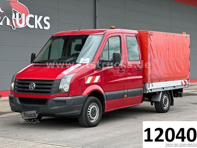 Camion bâché VW Crafter 35 Doppelkabine Pritsche + Plane