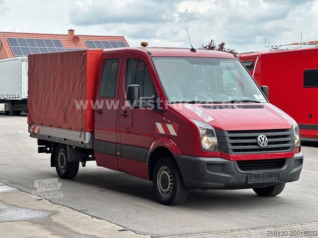 Camion bâché VW Crafter 35 Doppelkabine Pritsche + Plane