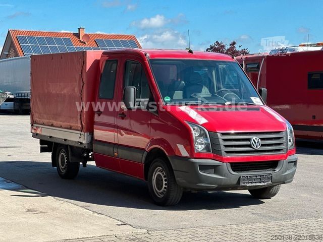 Camion bâché VW Crafter 35 Doppelkabine Pritsche + Plane