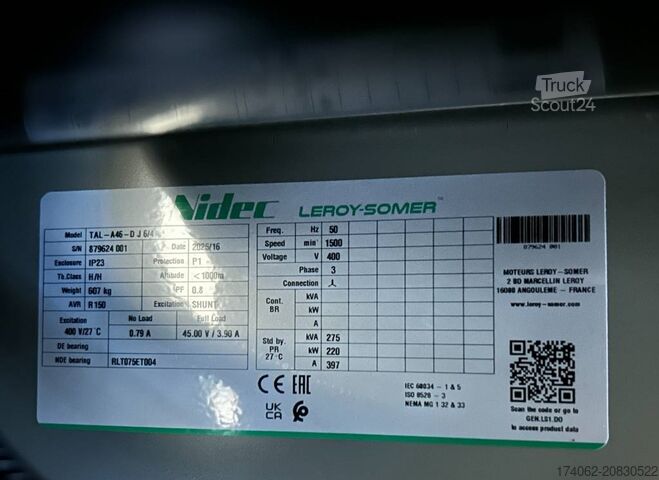 šķembas Perkins 1206A-E70TTAG3- 275 kVA Generator - DPX-19810