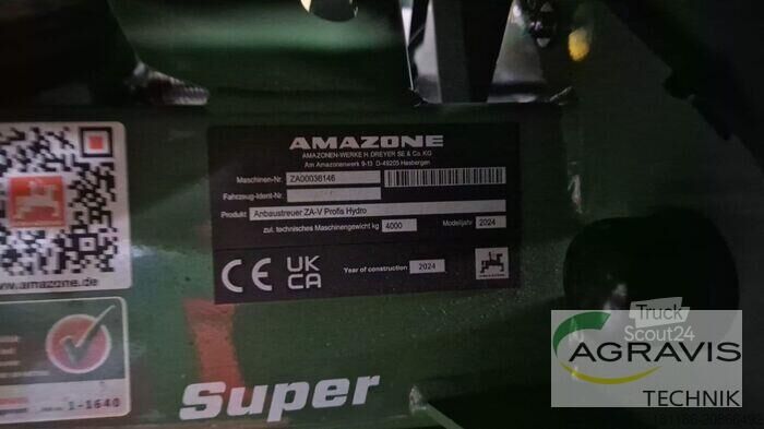 Fertilizer spreader Amazone ZA-V 3200 SUPER PROFIS HYDRO