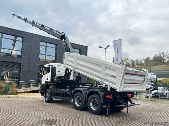Outro MAN TGS 33.440 6x6 /3-Seiten- Kipper / Kran HIAB 302