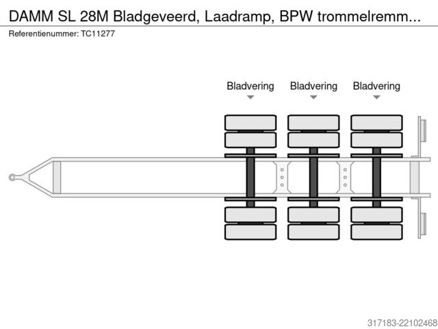 Zems iekrāvējs DAMM SL 28M Bladgeveerd, Laadramp, BPW trommelremmen...