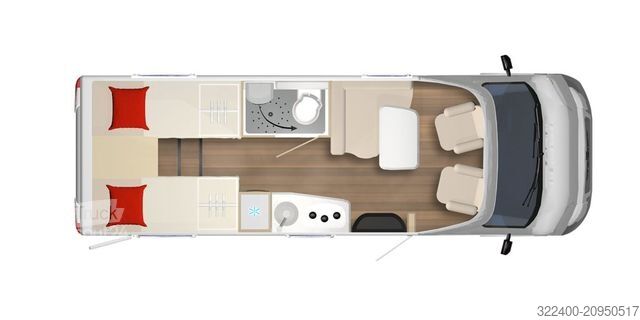 Autorulotă semi-integrată BÜRSTNER Limited T 690 G Einzelbetten