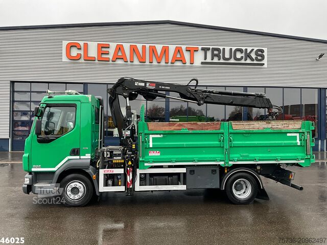 Ανατρεπόμενο όχημα με γερανό DAF FA 45 LF 220 Hiab 8 Tonmeter laadkraan Just 53...