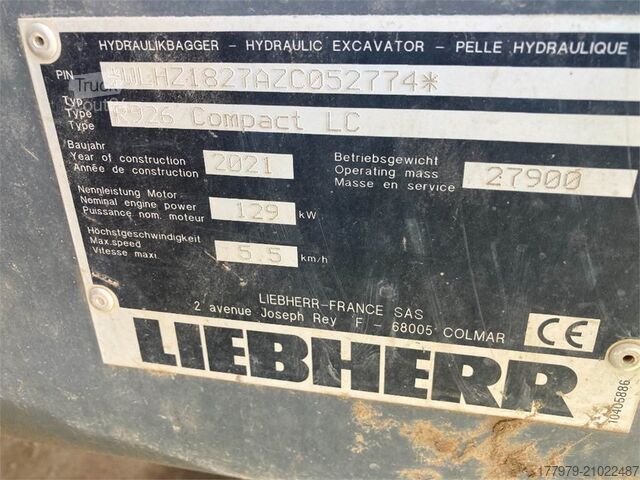 حفارة مجنزرة LIEBHERR R926 Compact
