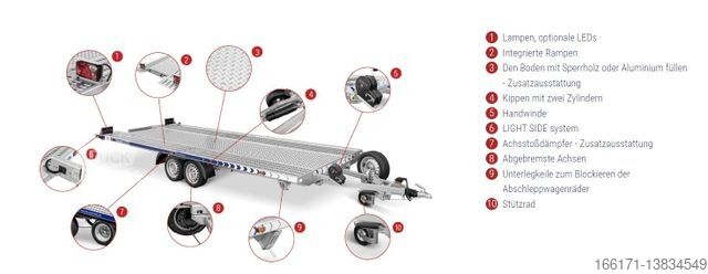 Přepravník automobilů LORRIES PLI -Kipper- 450x200cm 3000kg Autotransporter