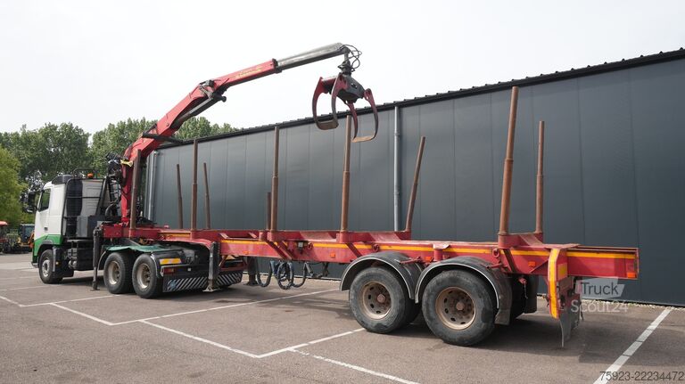 Volvo FH 460 6x4 combi med Palfinger SRX 47 kran og trætransporttrailer Volvo FH 460 6x4 combi with Palfinger SRX 47 crane an...