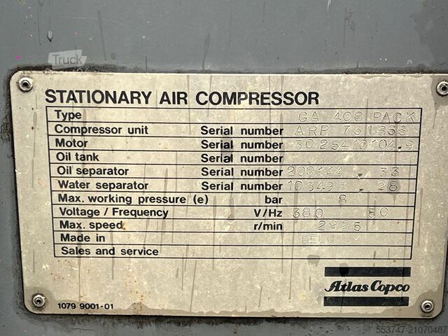 Atlas Copco GA 408 Pack Atlas Copco GA 408 Pack